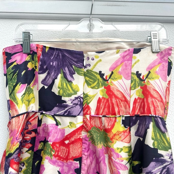 J.Crew Dress 100% Silk Strapless Floral Cocktail Party Sz 4 Chic Classy Pockets - Picture 10 of 13